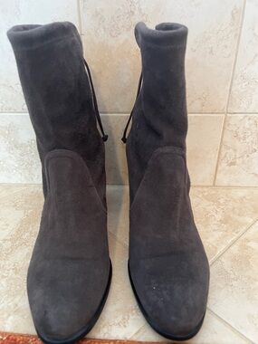 Stuart Weitzman  41/2 inches heal Classic Women’s Suede Ankle Boots - Charcoal